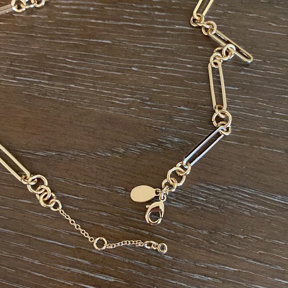 Gold paper clip necklace adjustable length - Picture 2 of 2